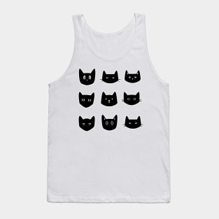 Cute Black Cat Pattern Tank Top